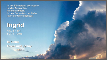Todesanzeige von Ingrid Hampe von HNA