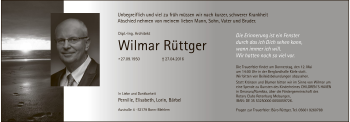 Todesanzeige von Wilmar Rüttger von HNA