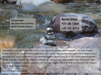 Todesanzeige von Bernd Ellies von HNA