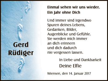 Todesanzeige von Gerd Rüdiger von HNA