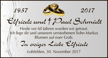 Todesanzeige von Elfriede und Paul Schmidt von HNA