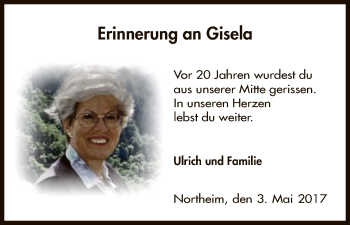 Todesanzeige von Gisela  von HNA