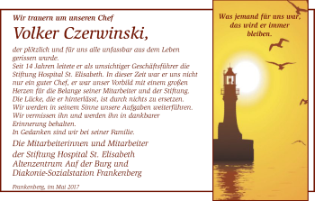 Todesanzeige von Volker Czerwinski von HNA