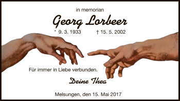 Todesanzeige von Georg Lorbeer von HNA