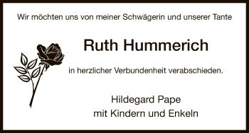 Todesanzeige von Ruth Hummerich von HNA