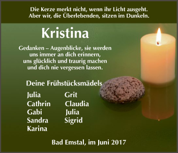 Todesanzeige von Kristina  von HNA
