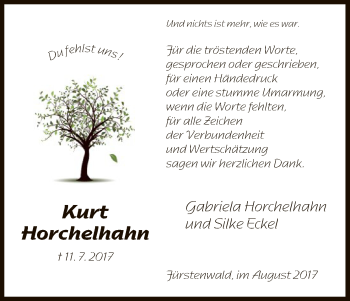 Todesanzeige von Kurt Horchelhahn von HNA