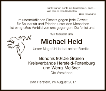 Todesanzeige von Michael Held von HNA