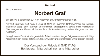 Todesanzeige von Norbert Graf von HNA