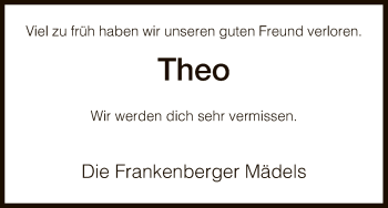 Todesanzeige von Theo  von HNA