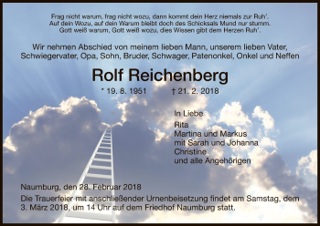 Todesanzeige von Rolf Reichenberg von HNA