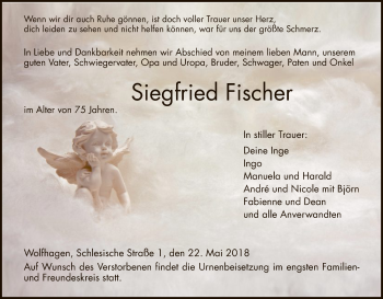 Todesanzeige von Siegfried Fischer von HNA