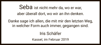 Todesanzeige von Seba  von HNA