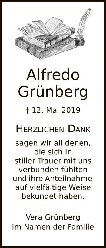 Todesanzeige von Alfredo Grünberg von HNA