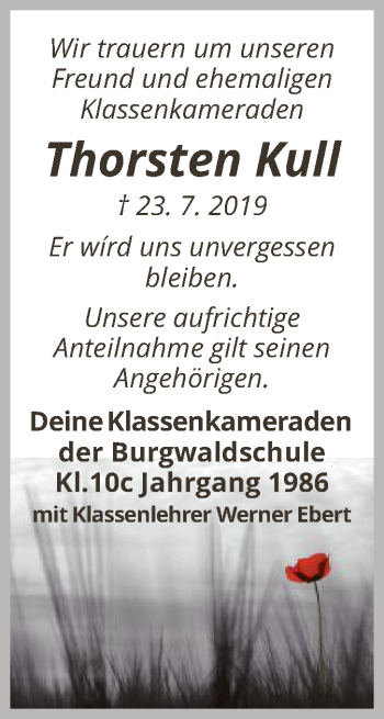 Todesanzeige von Thorsten Kull von HNA