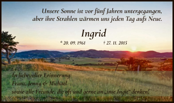 Todesanzeige von Ingrid Hampe von HNA