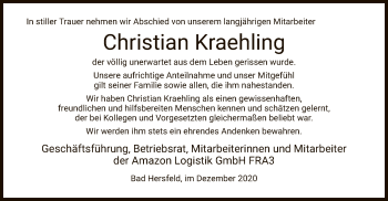 Todesanzeige von Christian Kraehling von HZ