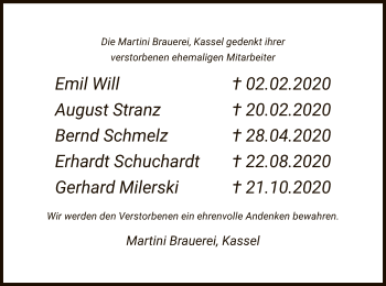 Todesanzeige von Im Gedenken Martini Brauerei Kassel von HNA