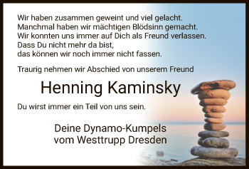 Todesanzeige von Henning Kaminsky von HNA