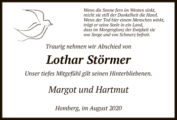 Todesanzeige von Lothar Störmer von HNA