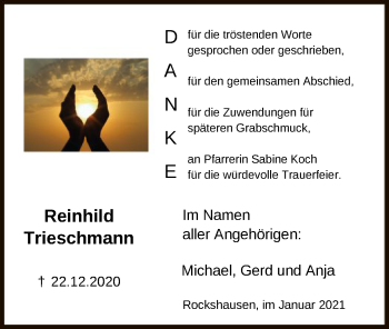 Todesanzeige von Reinhild Trieschmann von HNA