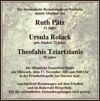 Todesanzeige von Bestattungskreis Northeim  von HNA