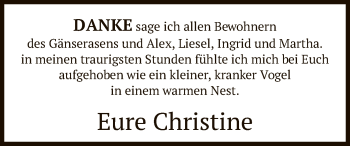 Todesanzeige von Danke  von HNA