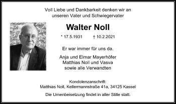 Todesanzeige von Northeim Noll von HNA