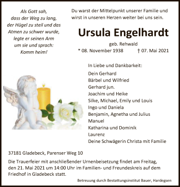 Todesanzeige von Ursula Engelhardt von HNA