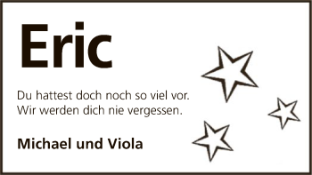 Todesanzeige von Eric  von HNA