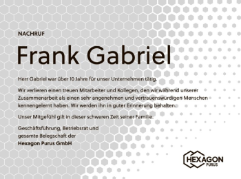 Todesanzeige von Frank Gabriel von HNA