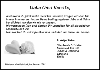 Todesanzeige von Renate  von HNA
