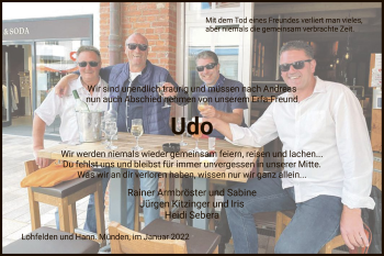 Todesanzeige von Udo  von HNA