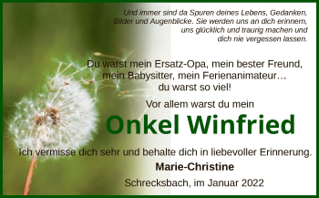 Todesanzeige von Winfried  von HNA