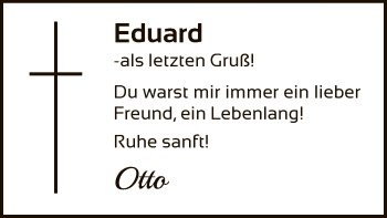 Todesanzeige von Eduard  von HNA