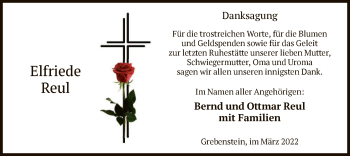 Todesanzeige von Elfriede Reul von HNA