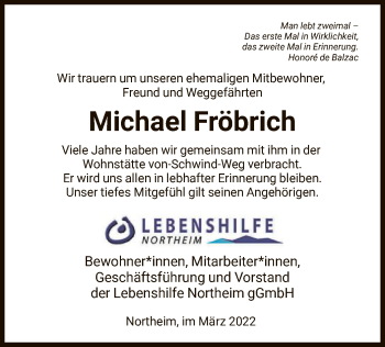 Todesanzeige von Michael Fröbrich von HNA