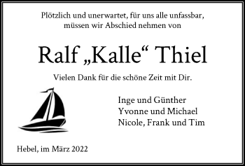 Todesanzeige von Ralf Thiel von HNA
