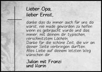 Todesanzeige von Ernst  von HNA