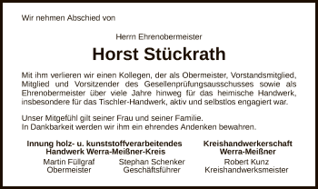 Todesanzeige von Horst Stückrath von WRS