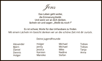 Todesanzeige von Jens  von HNA