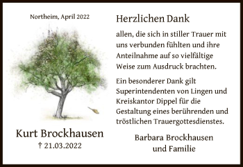 Todesanzeige von Kurt Brockhausen von HNA
