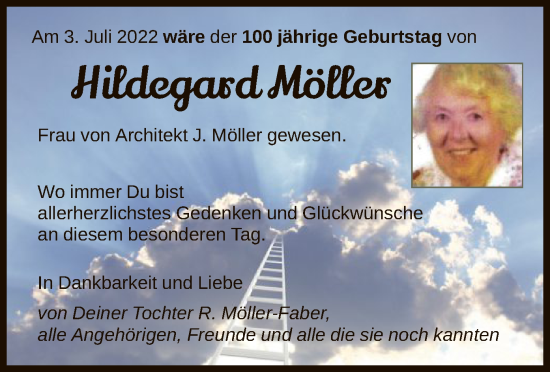 Todesanzeige von Hildegard Möller von HNA