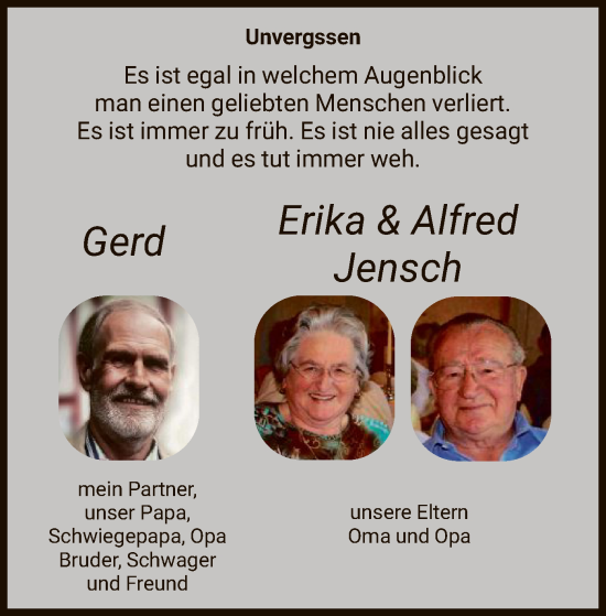 Todesanzeige von Unvergssen  von HNA