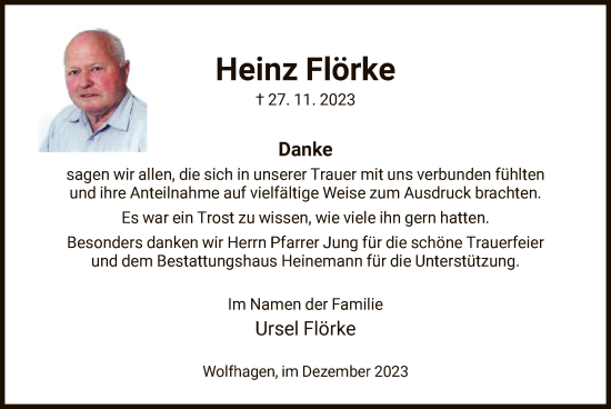 Todesanzeige von Heinz Flörke von HNA