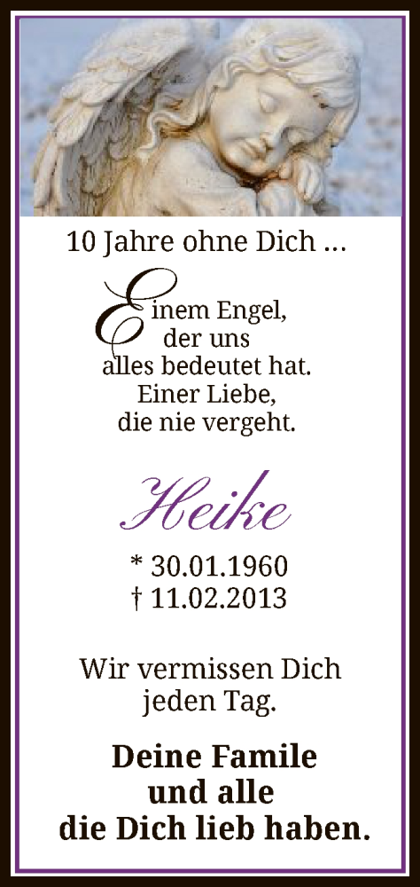 Todesanzeige von Heike Krohn von HNA