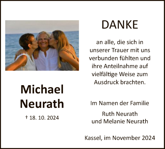 Todesanzeige von Michael Neurath von HNA