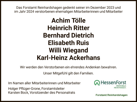 Todesanzeige von Im Gedenken 2023-2024 von HNA