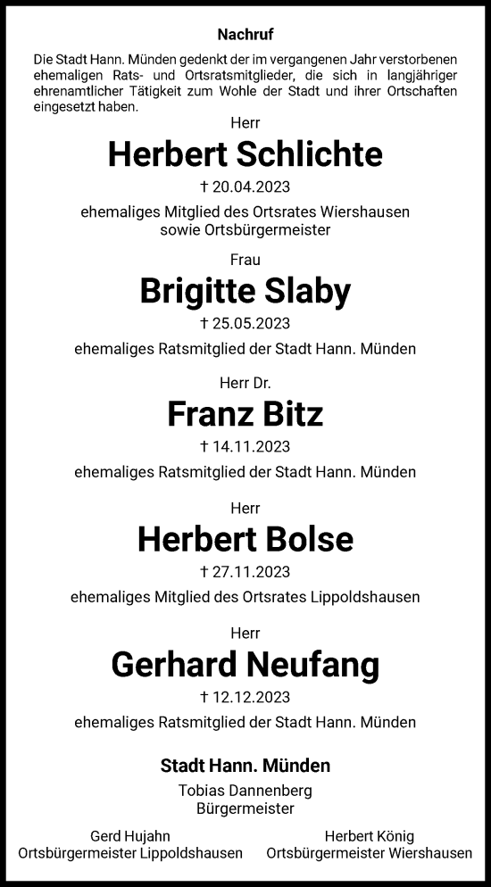 Todesanzeige von Nachruf  von HNA