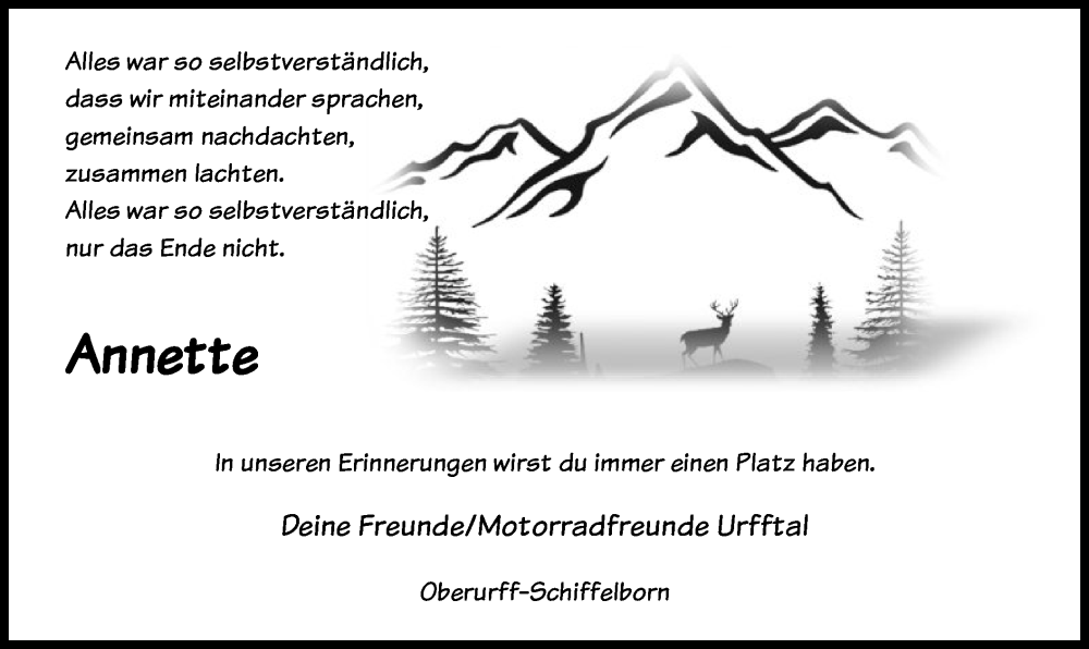  Traueranzeige für Annette Heidenreich vom 20.03.2024 aus HNA